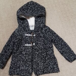 Gymboree 12M  Black and Off White Knit Toggle Sweater Jacket